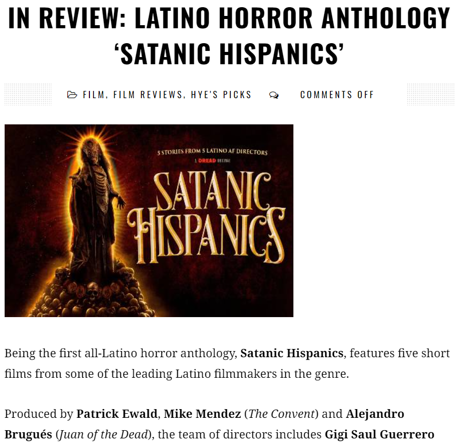 IN REVIEW: LATINO HORROR ANTHOLOGY ‘SATANIC HISPANICS’